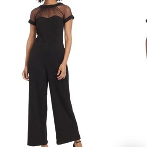 Brand New Maggy London Illusion Yoke Wide Leg Jumpsuit size 14